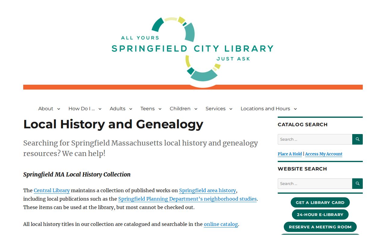 Springfield residents directory Local History and Genealogy collection