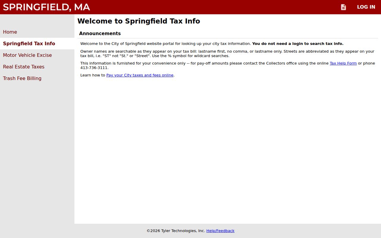 Springfield residents directory tax owner and property card search